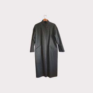 Eileen Fisher Ash Charcoal 100% Wool Kimono Coat - Size Small